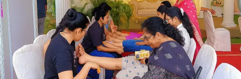 Foot massage services at weddings in Hyderabad for guests