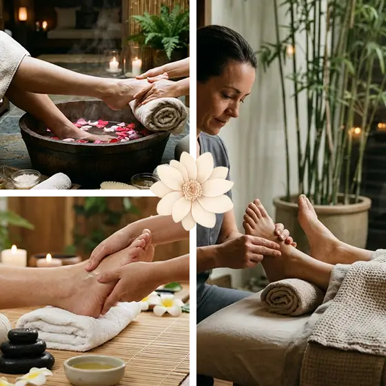 Professional on-site foot massage service for wedding guests at a wedding venue in Bhubaneswar